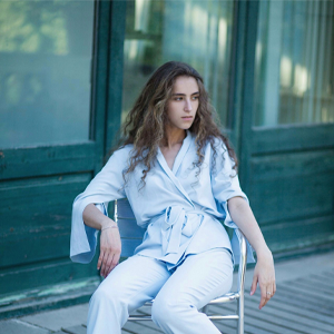 A girl sitting on a chair